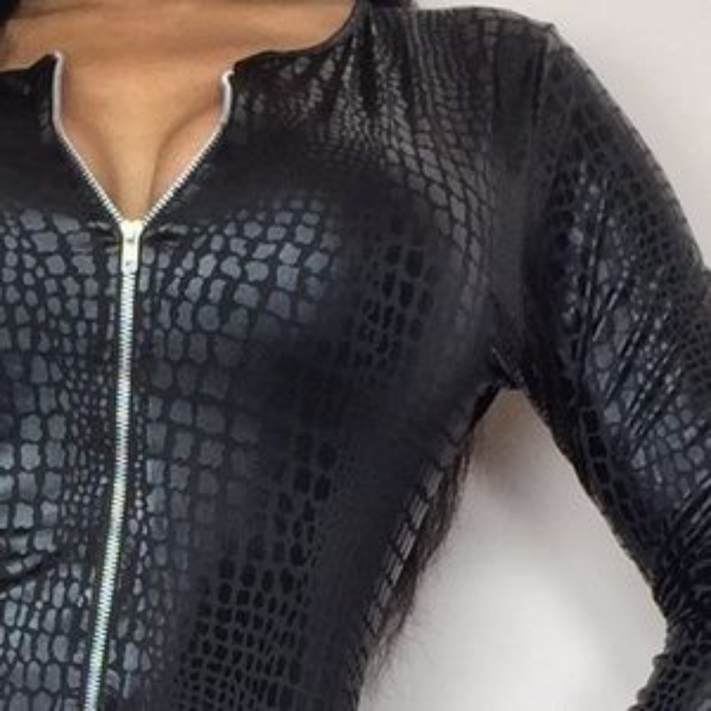 NEW Sexy Black Wet look club dress